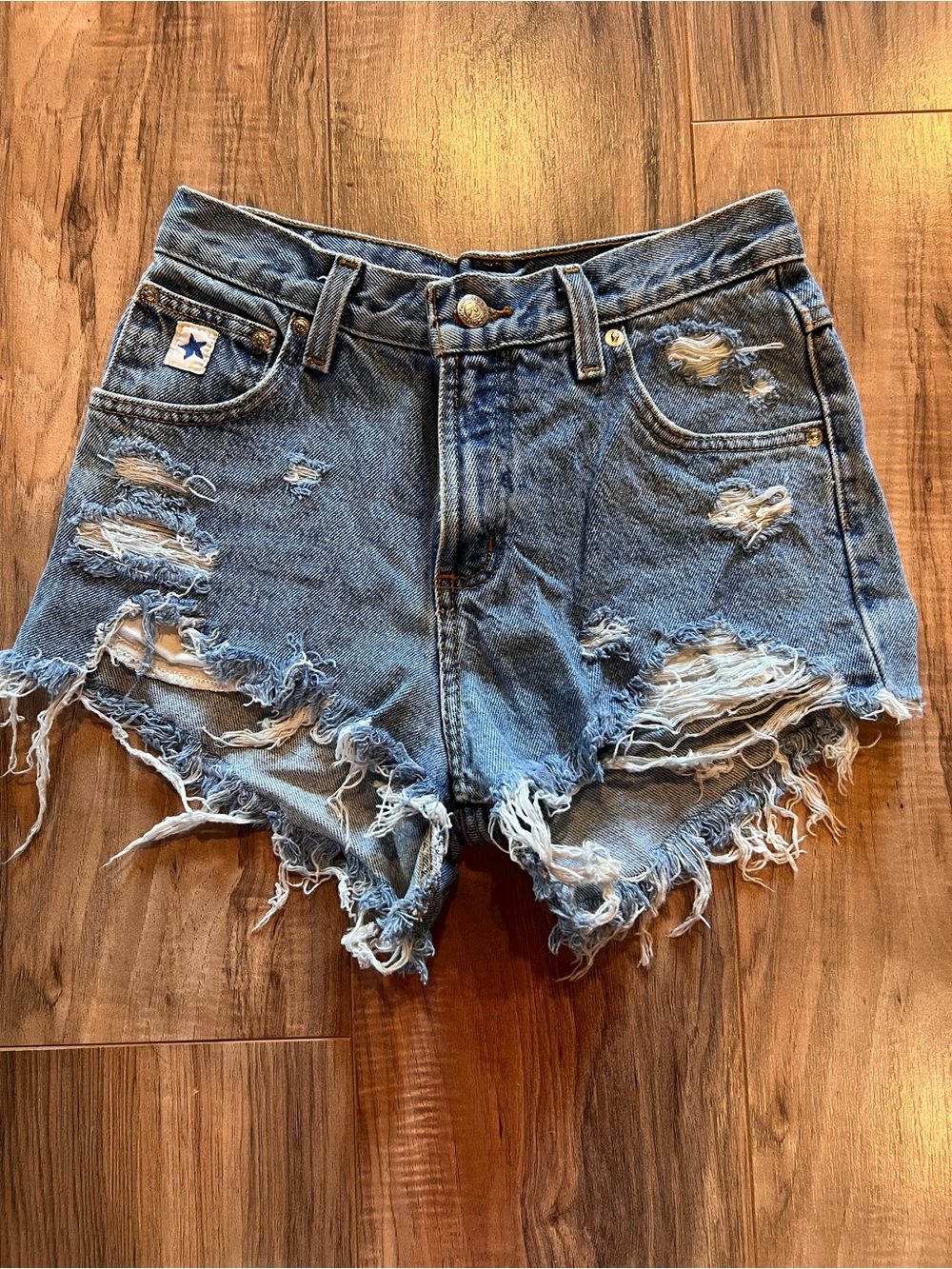 Vintage Rockies Hand-Distressed Shorts